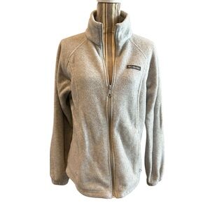 Columbia gray front zip jacket pockets with zip closure large